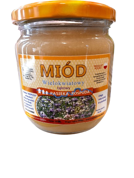 Miód wielokwiatowy  łąkowy 0,42l (530gr netto)